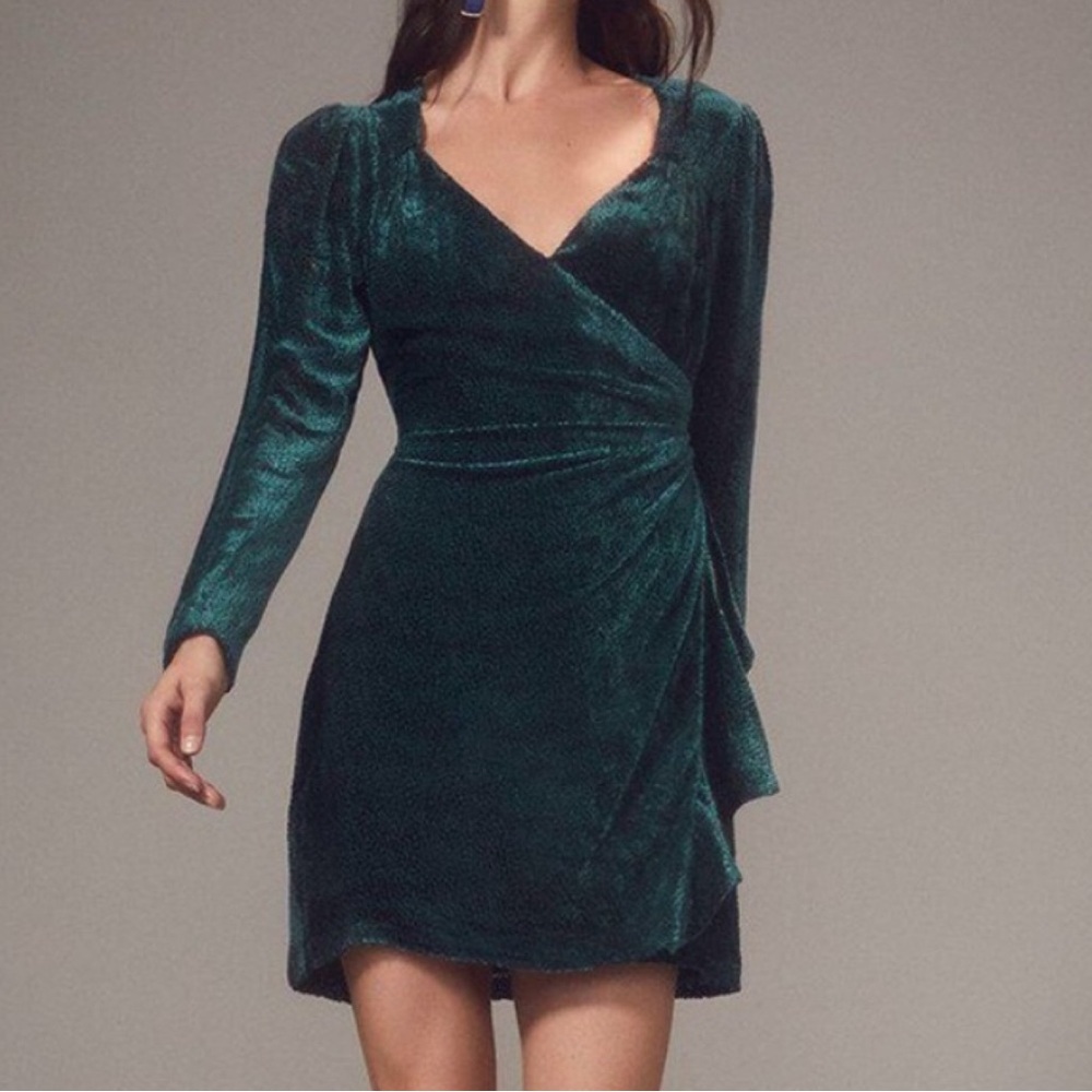 Intermix Brooke Burnout Dress in Green